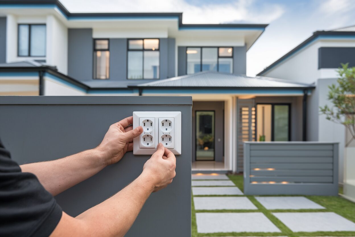 Professional TV antenna wall point installation