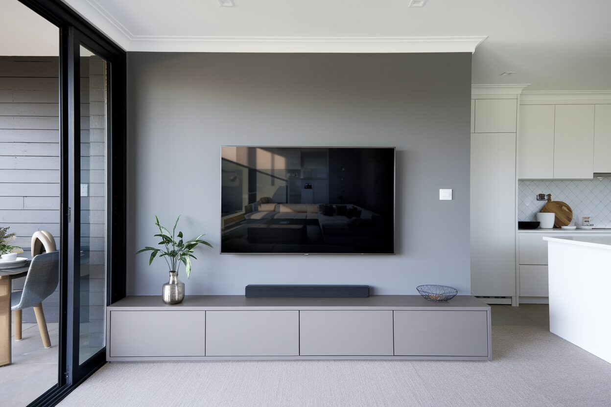 TV wall mounting with hidden cables in Canning, Perth WA